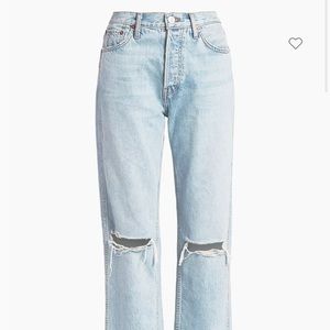 Re Done 90s High Rise Loose Rigid Jean Color: Vintage Playa Dis